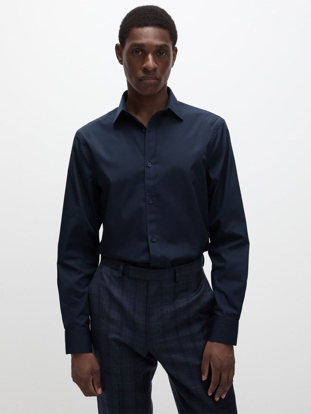 Marks & Spencer Regular Fit Easy Iron Cotton Blend Shirt - view 1