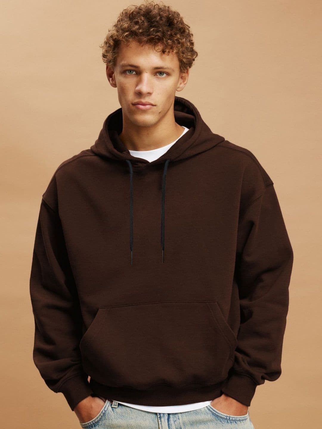 Genzy Solid Hooded Boxy Sweatshirt - view 1