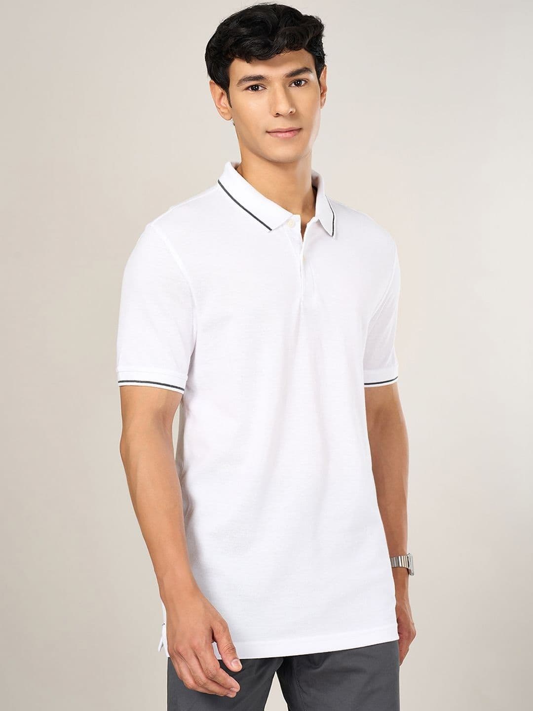 BYFORD by Pantaloons Men Polo Collar Pockets Slim Fit T-shirt - view 1