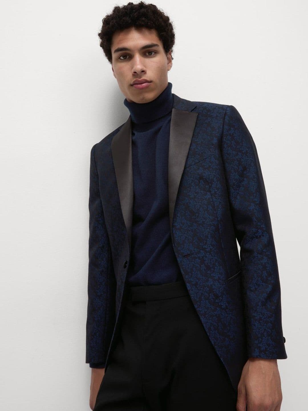 Marks & Spencer Tailored Fit Mini Jacquard Floral Blazer - view 1