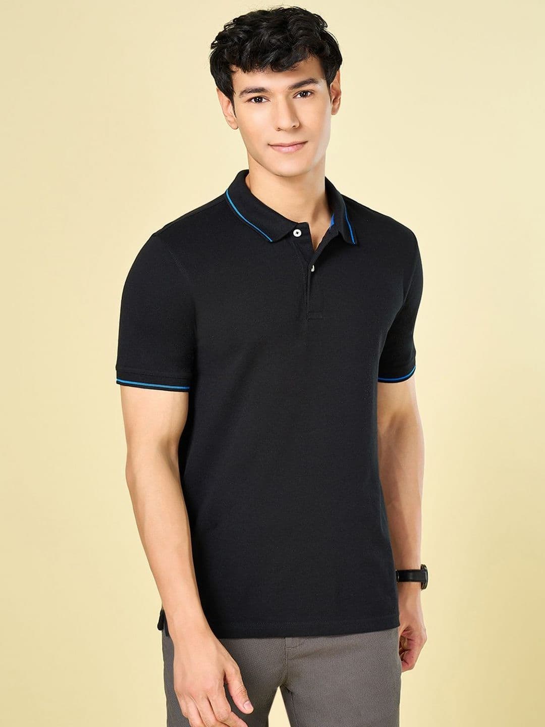 BYFORD by Pantaloons Men Polo Collar Pockets Slim Fit T-shirt - view 1