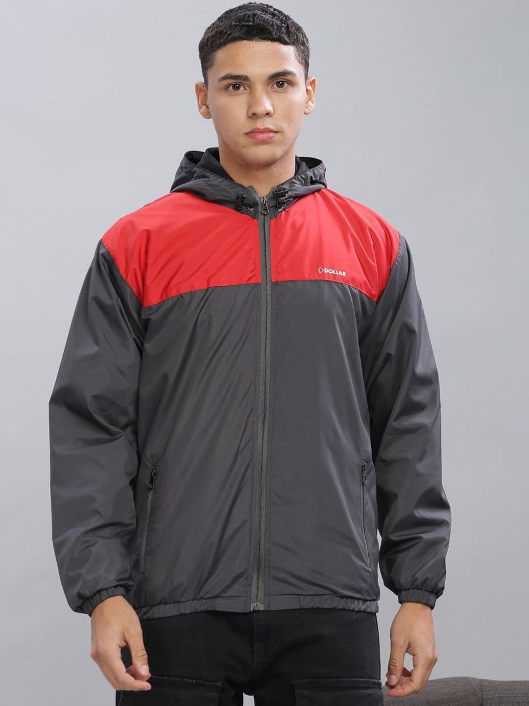 Dollar Men Colourblock Light Weight Windcheater with UV Protection and Pockets and Hood - view 1