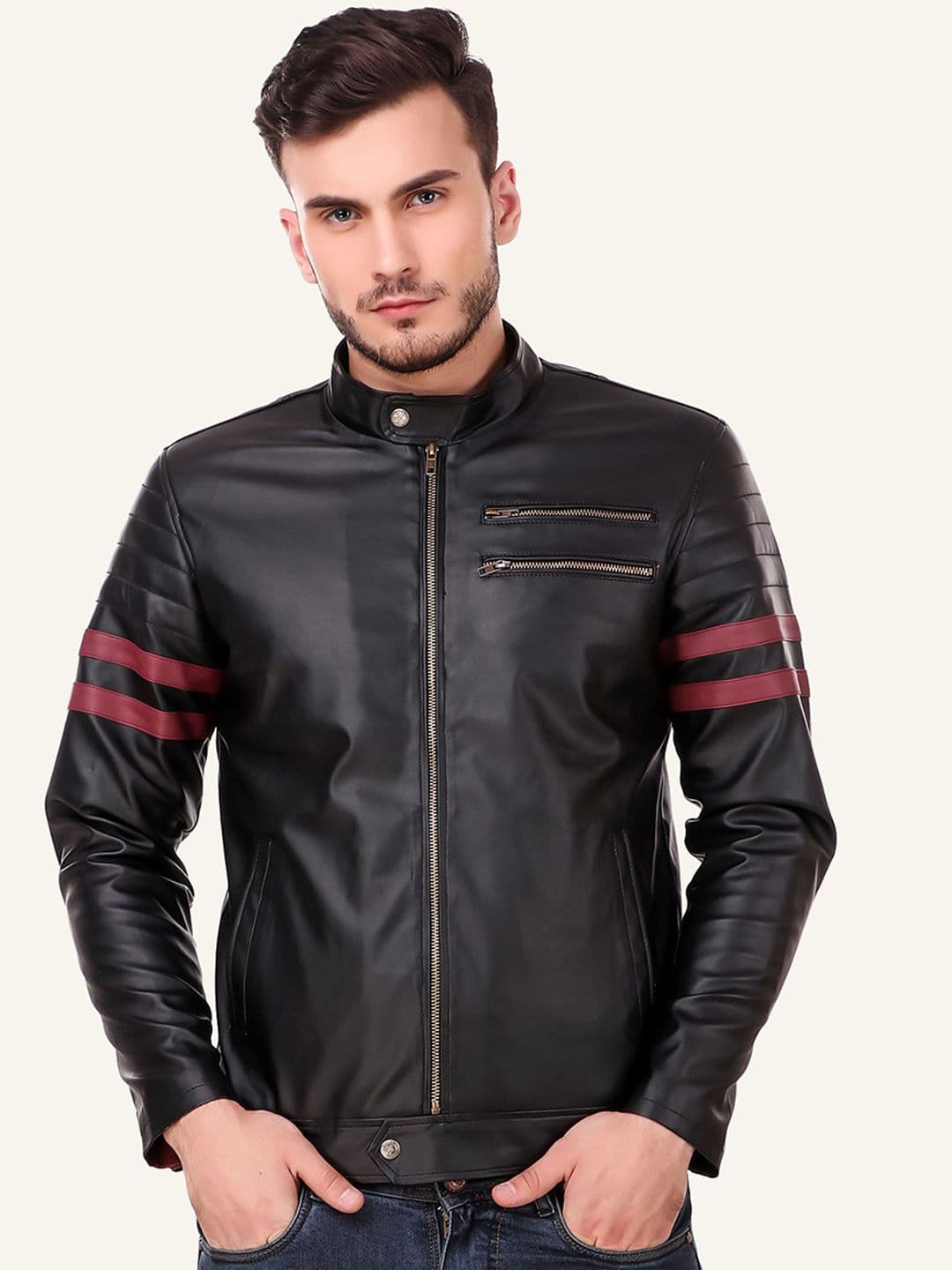 Leather Retail Men Biker Jacket - view 1