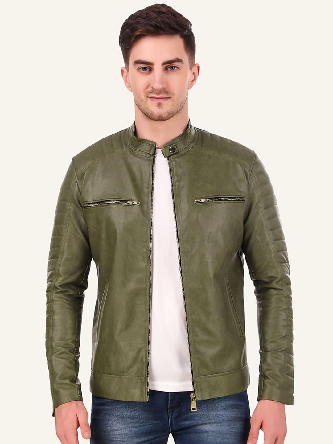Leather Retail Men Biker Jacket - view 1
