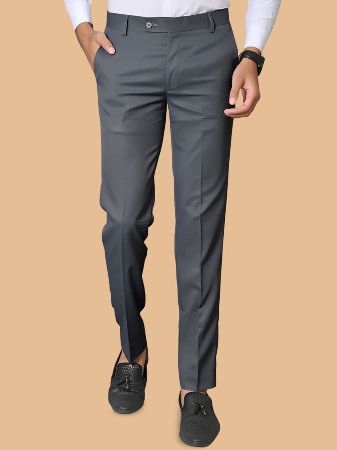 el cielo Men Tailored Easy Wash Pleated Formal Trousers - view 1