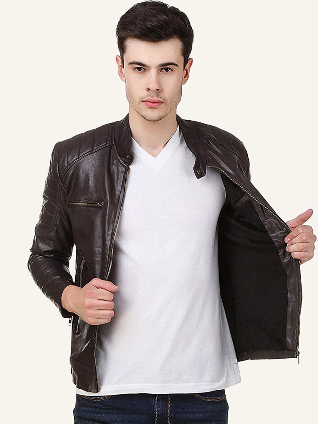 Leather Retail Men Biker Jacket - view 1
