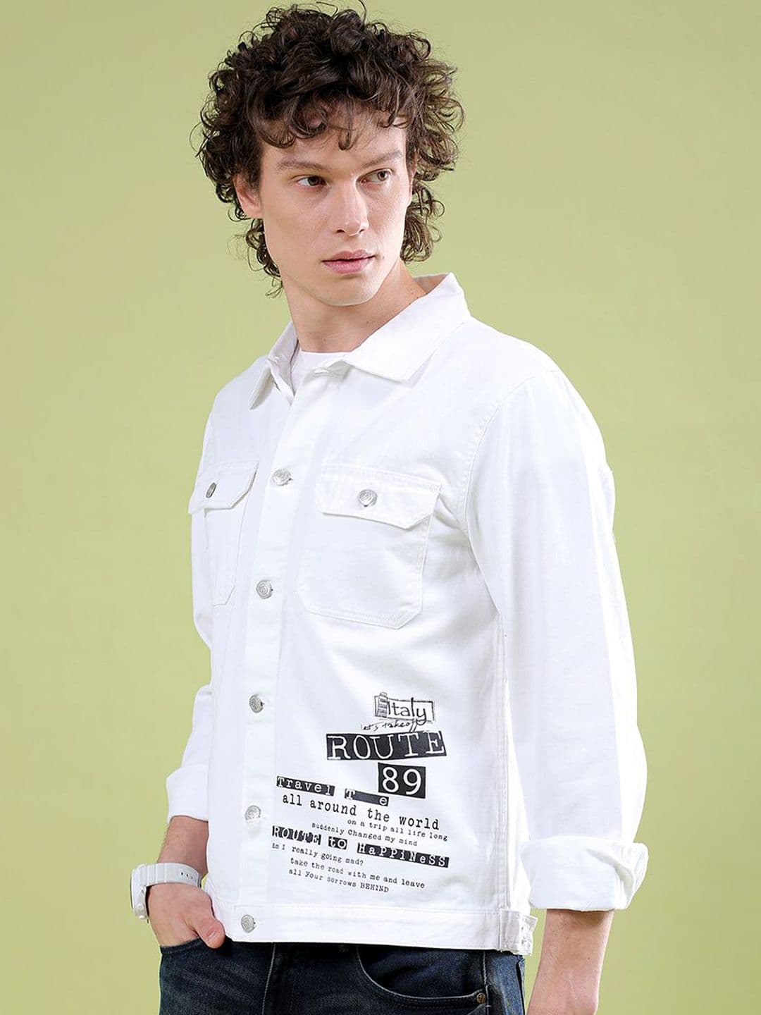 The Indian Garage Co Men Typography Denim Jacket - view 1