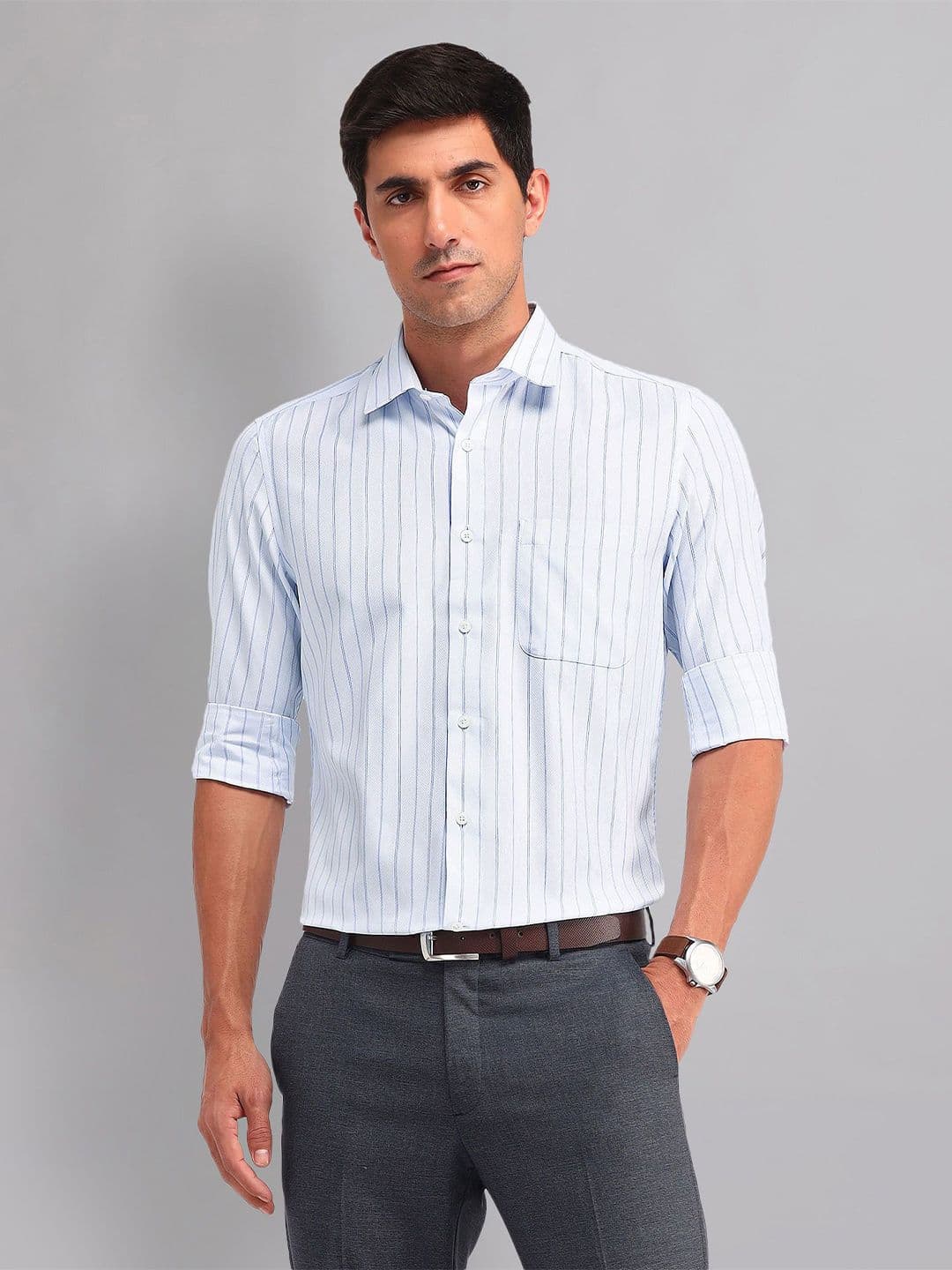 AD By Arvind Men Striped Formal Shirt - view 1