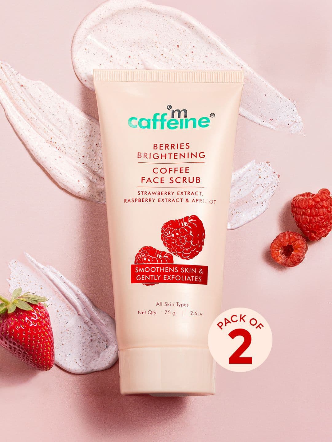 MCaffeine Set Of 2 Berries Brightening Coffee Face Scrub - 75 g Each - view 1