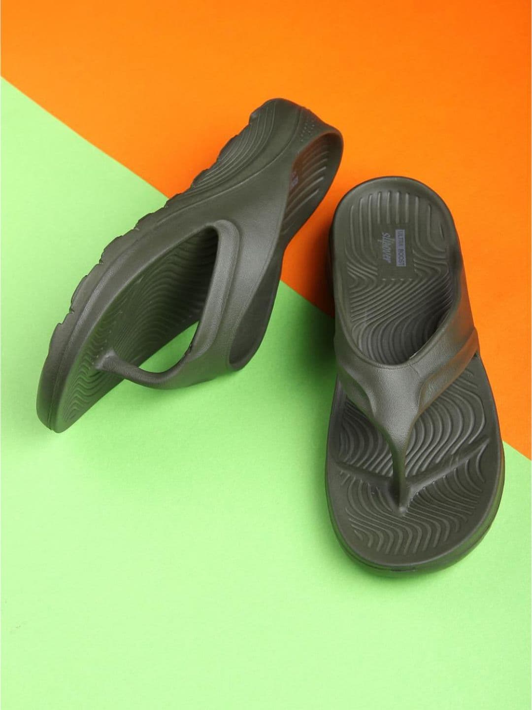 Slipover Men PU Thong Flip-Flops - view 1