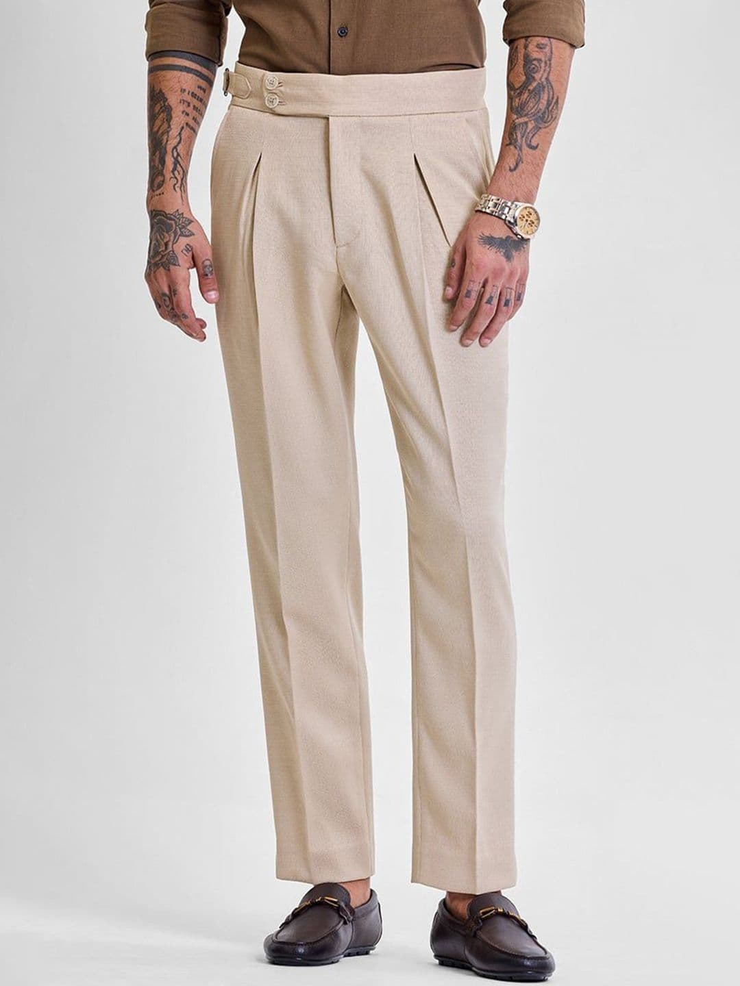 Snitch Men Smart Slim Fit Mid-Rise Formal Trousers - view 1