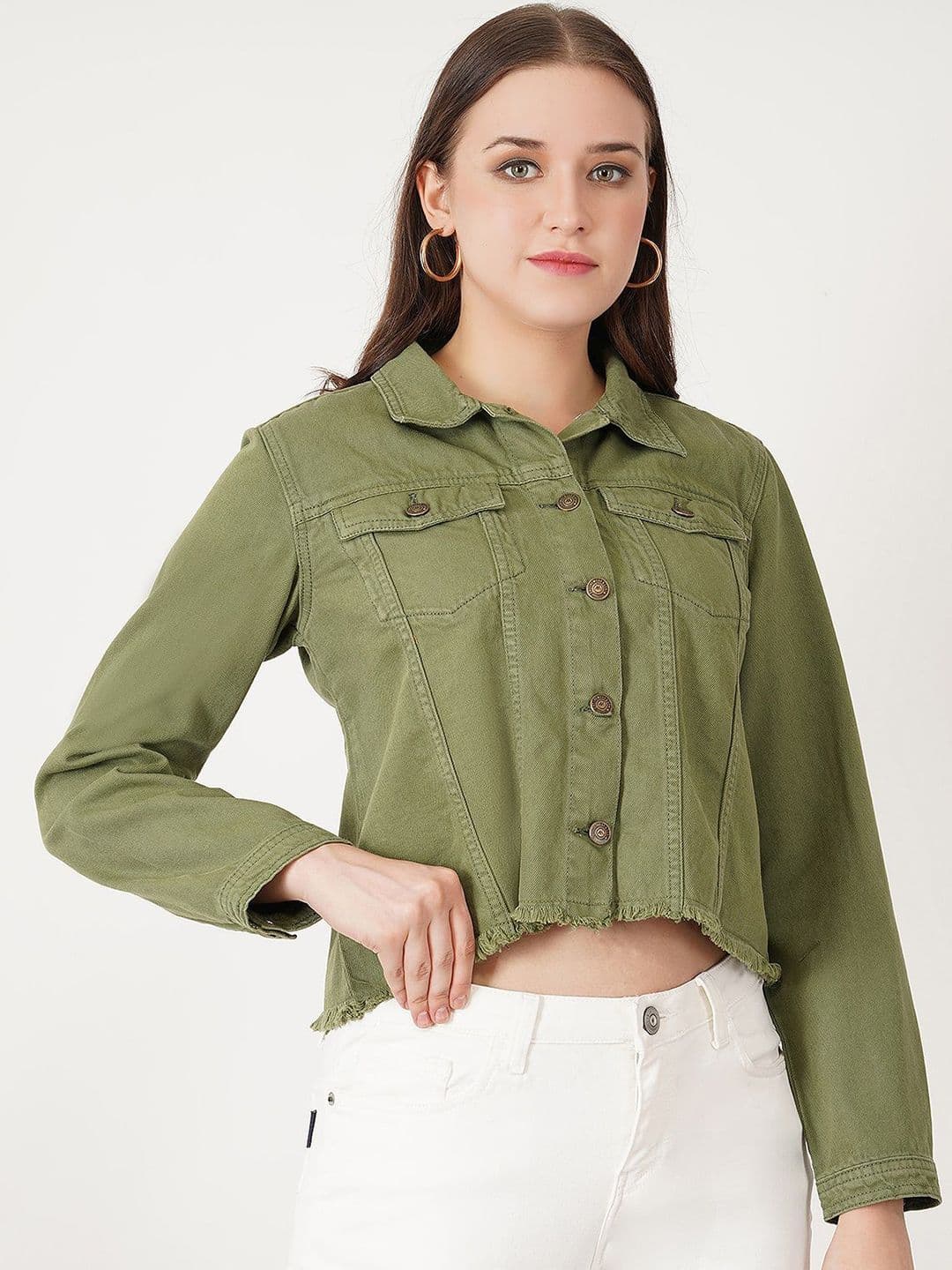 Mast & Harbour Women Crop Denim Jacket - view 1
