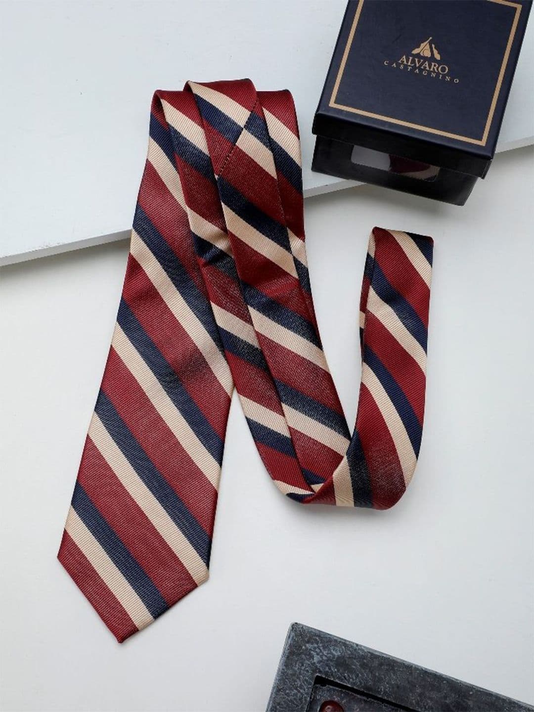 Alvaro Castagnino Men Striped Skinny Tie - view 1