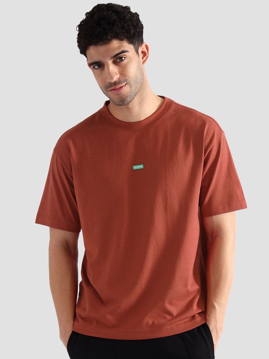 U.S. Polo Assn. Round Neck Cotton Oversized Lounge T-Shirt - view 1
