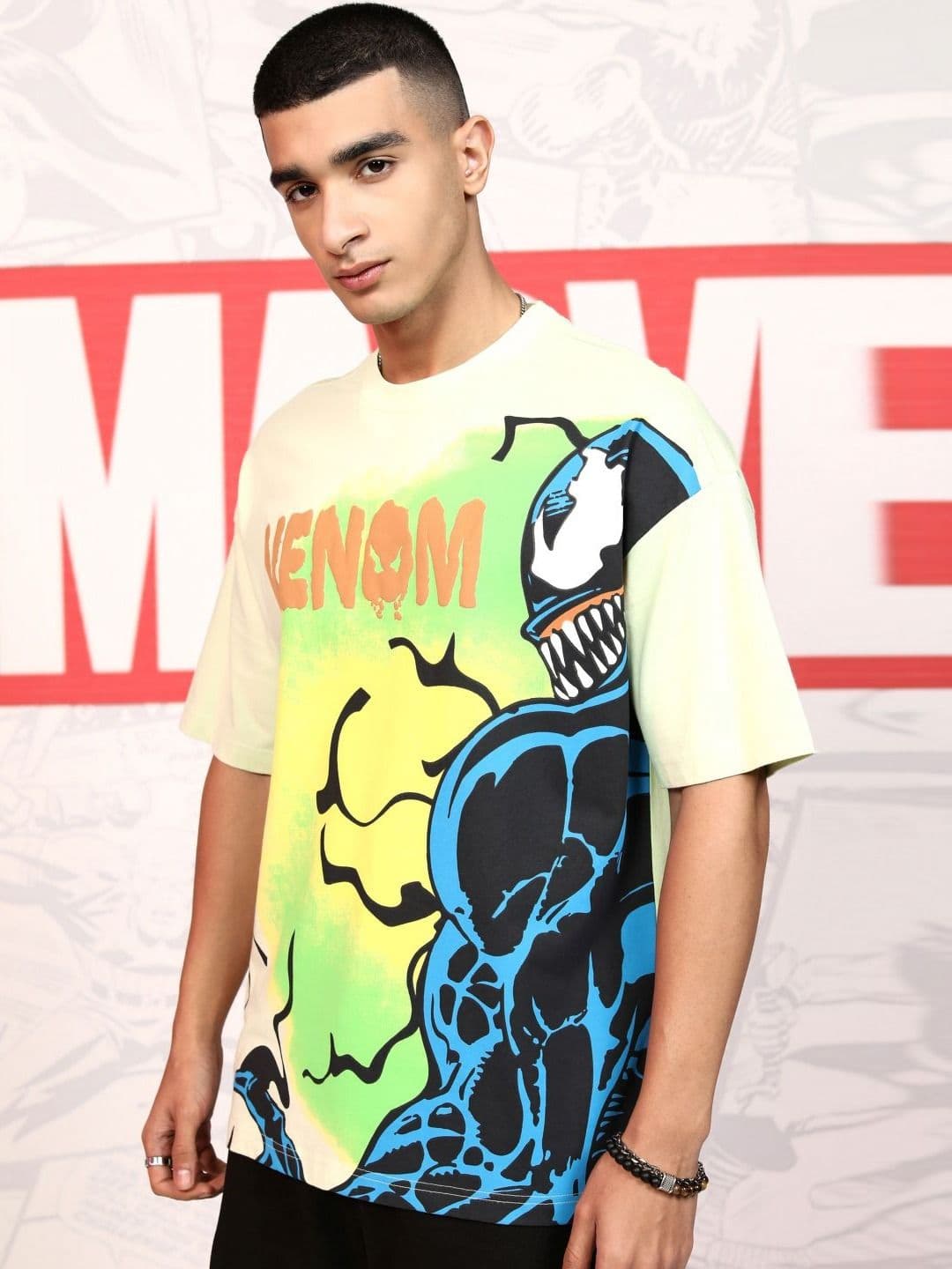 HIGHLANDER Men Venom Printed Cotton Oversized Tshirt - view 1