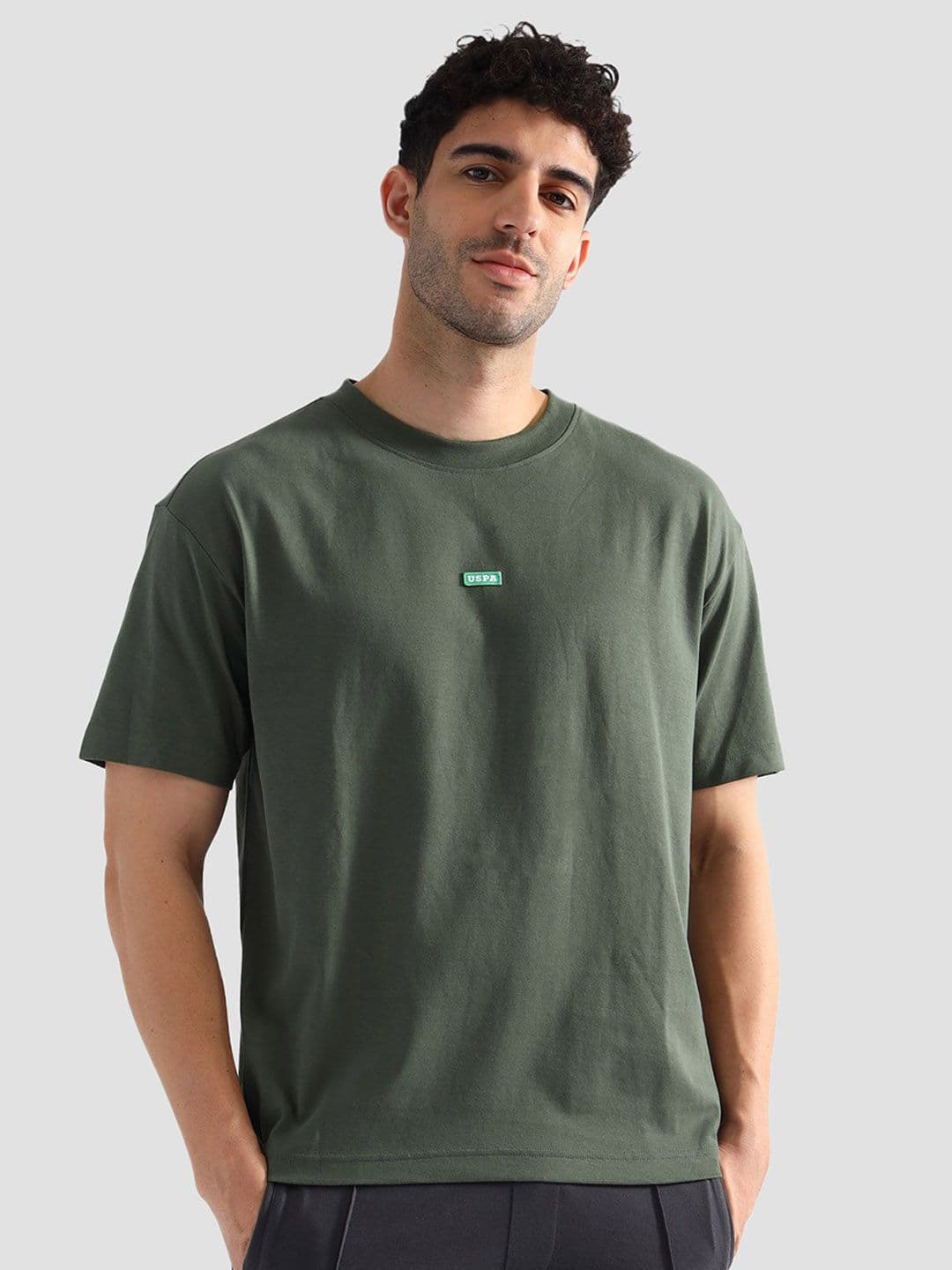 U.S. Polo Assn. Round Neck Pure Cotton Oversized Lounge T-Shirt - view 1
