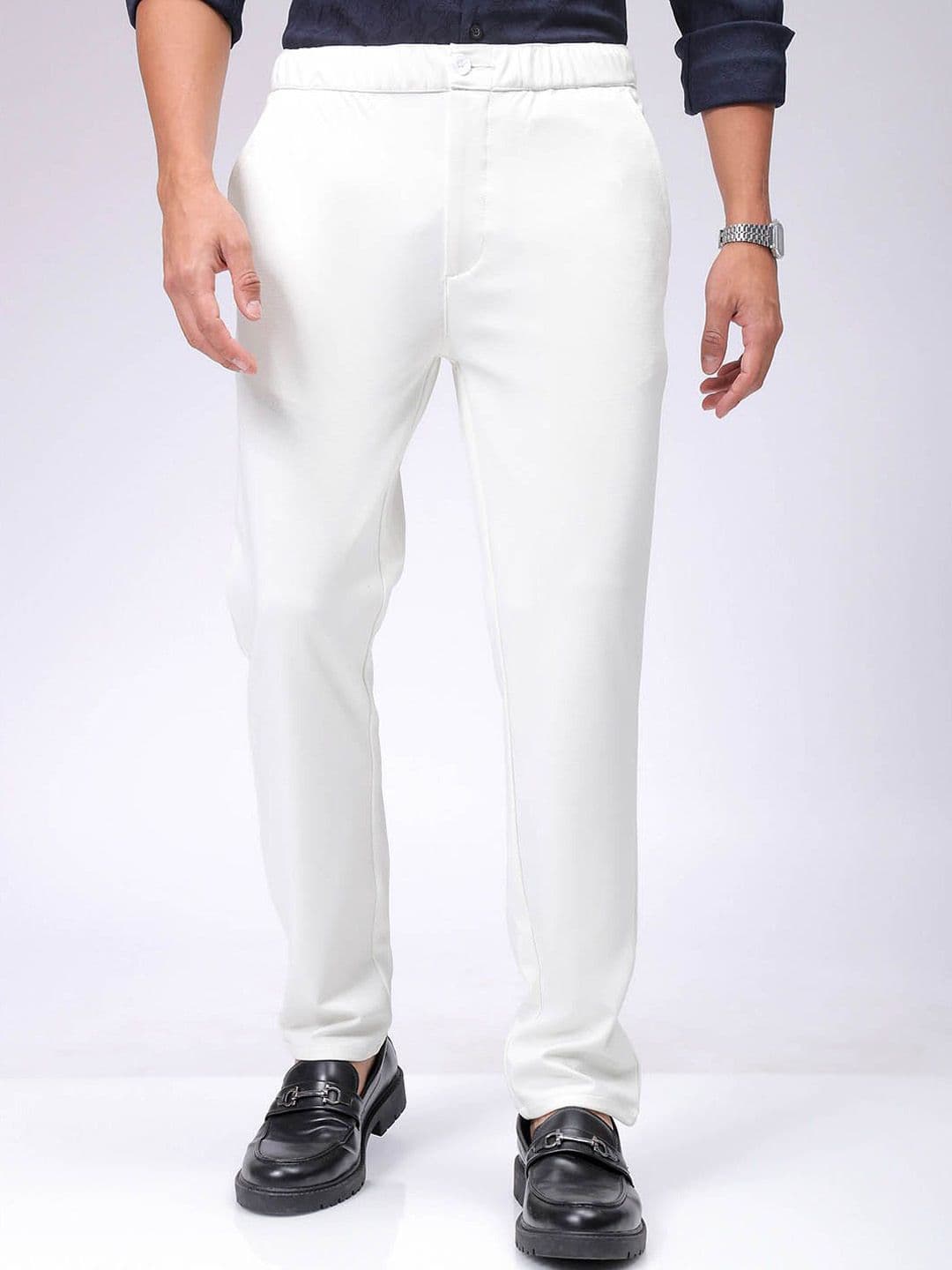 The Indian Garage Co. X Luxe Men Textured Slim Fit Trousers - view 1