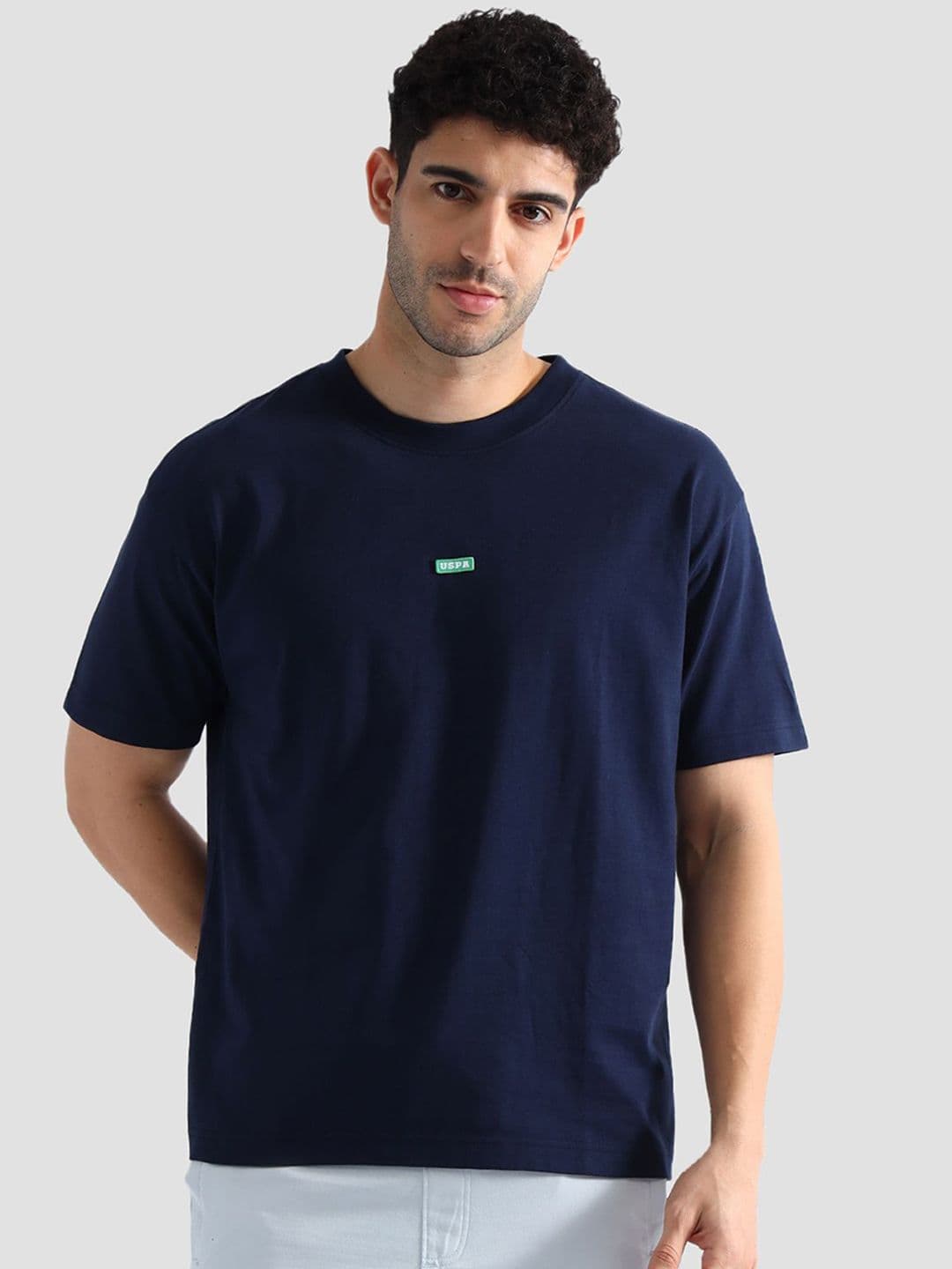 U.S. Polo Assn. Round Neck Cotton Oversized Lounge T-Shirt - view 1