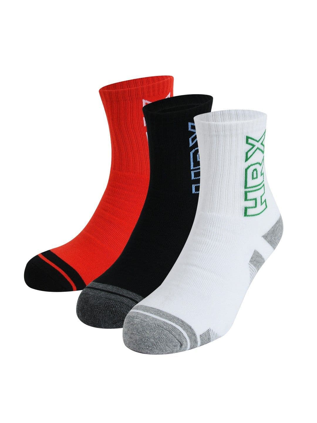 HRX by Hrithik Roshan X fwd Men Pack Of 3 Printed Cotton Calf Length Socks - view 1