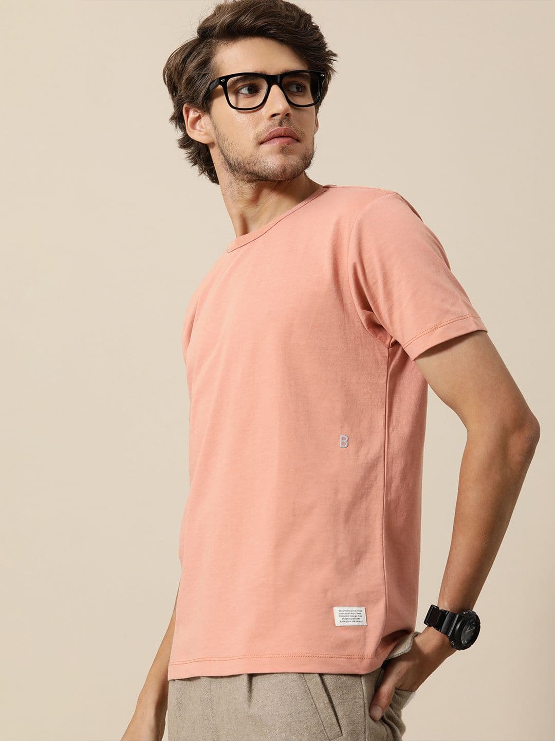 Mr Bowerbird Men Dusty Pink Tailored Fit T-shirt - view 1