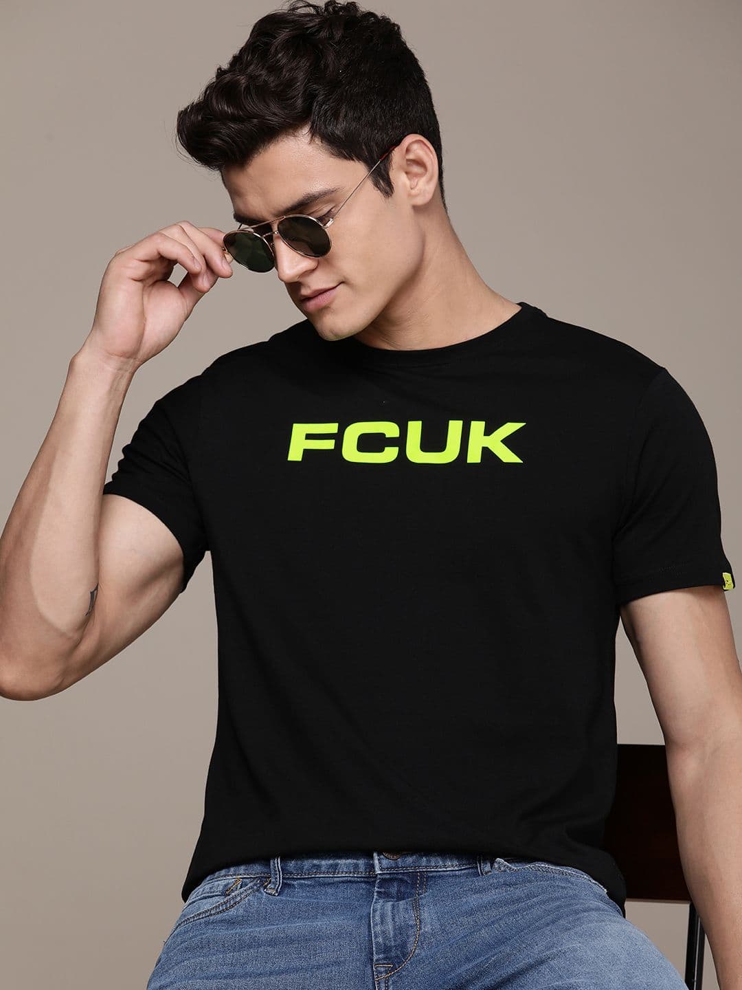 FCUK Brand Logo Printed T-shirt - view 1