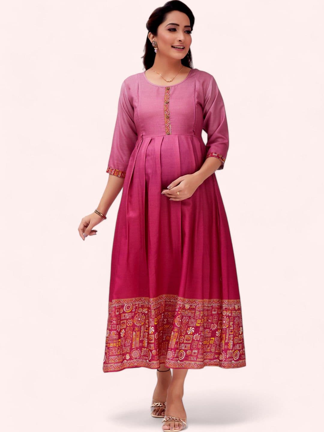 RITIJYA Women Floral Printed Floral Maternity Anarkali Kurta - view 1