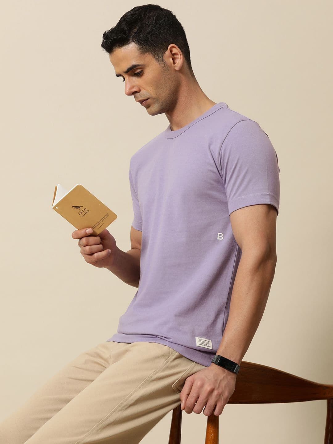 Mr Bowerbird Round Neck Tailored Fit T-shirt With a Notebook - view 1
