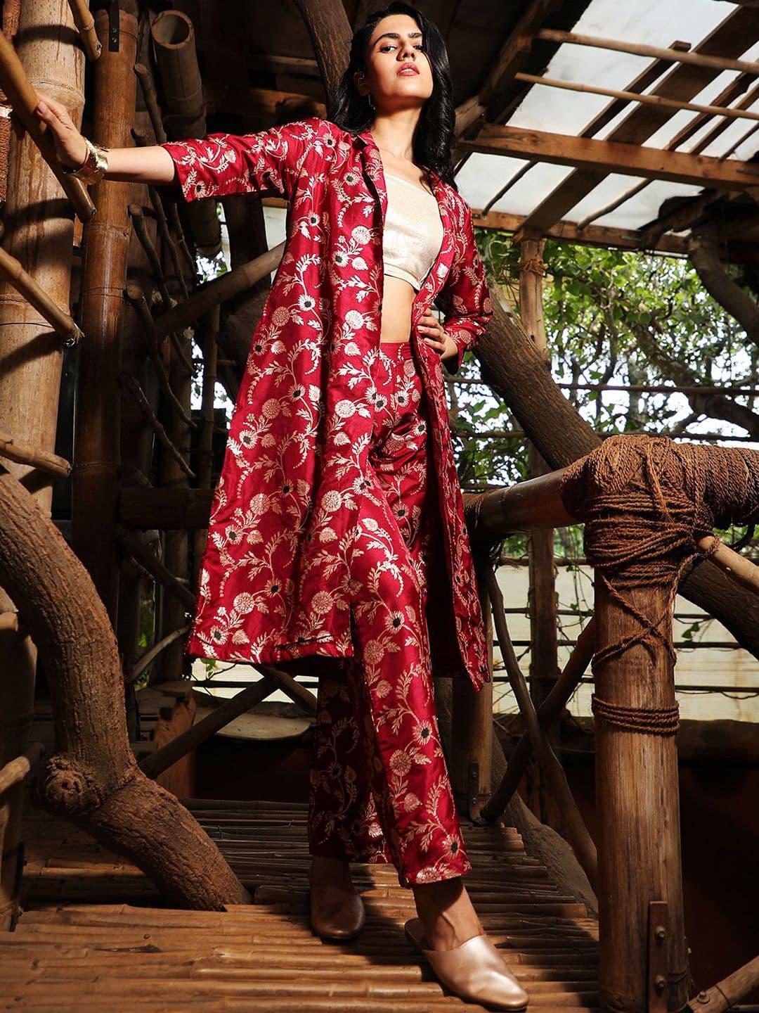 QISSA Shoulder Straps Top with Trouser and Shrug - view 1
