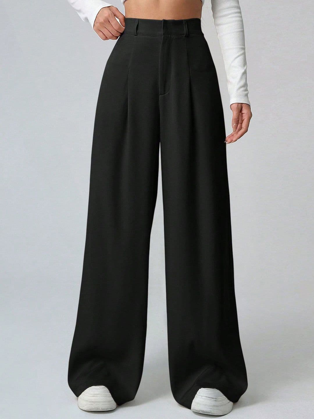 AAHWAN Women Relaxed Loose Fit High-Rise Trousers - view 1