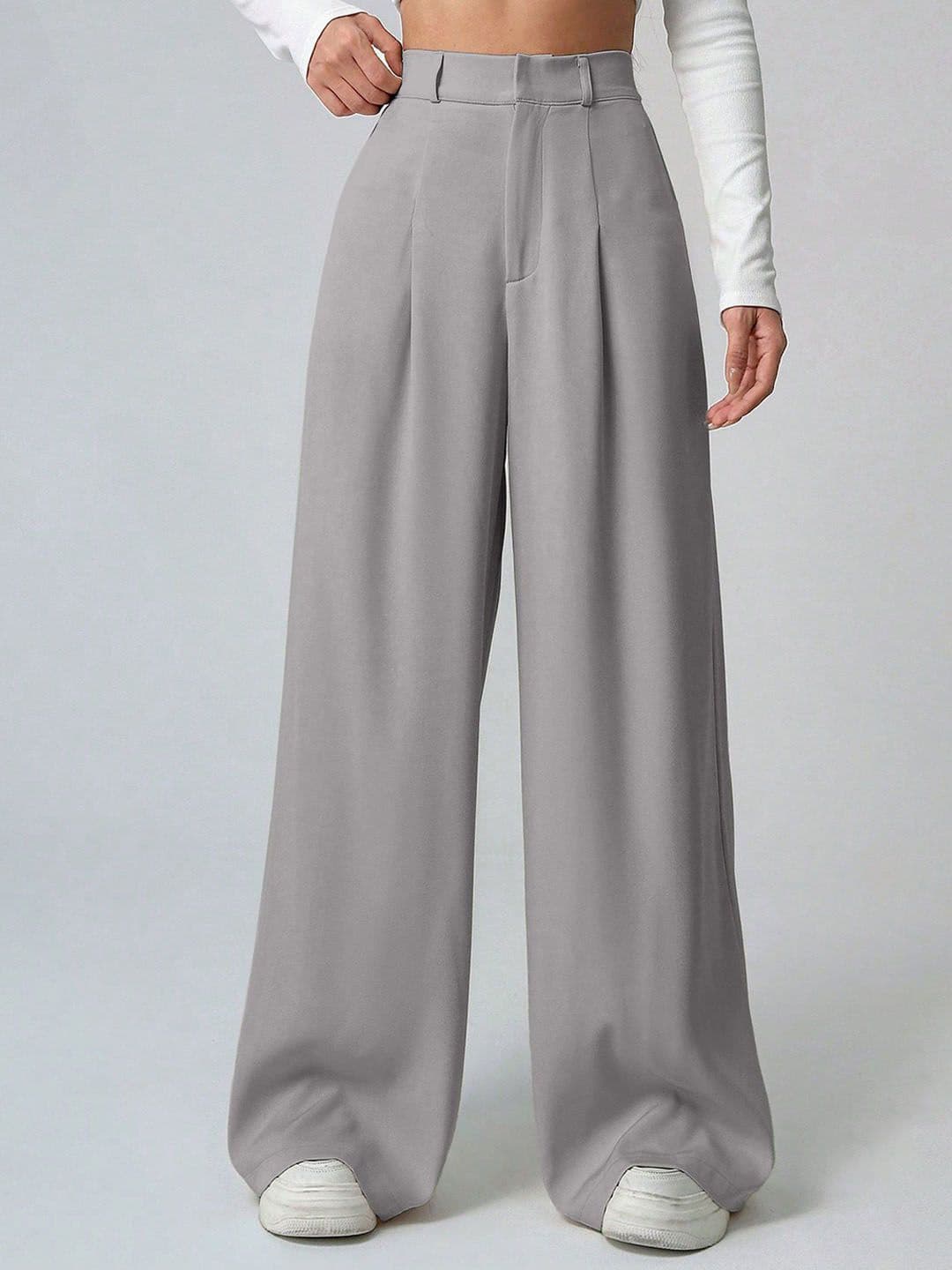 AAHWAN Women Relaxed Loose Fit High-Rise Trousers - view 1
