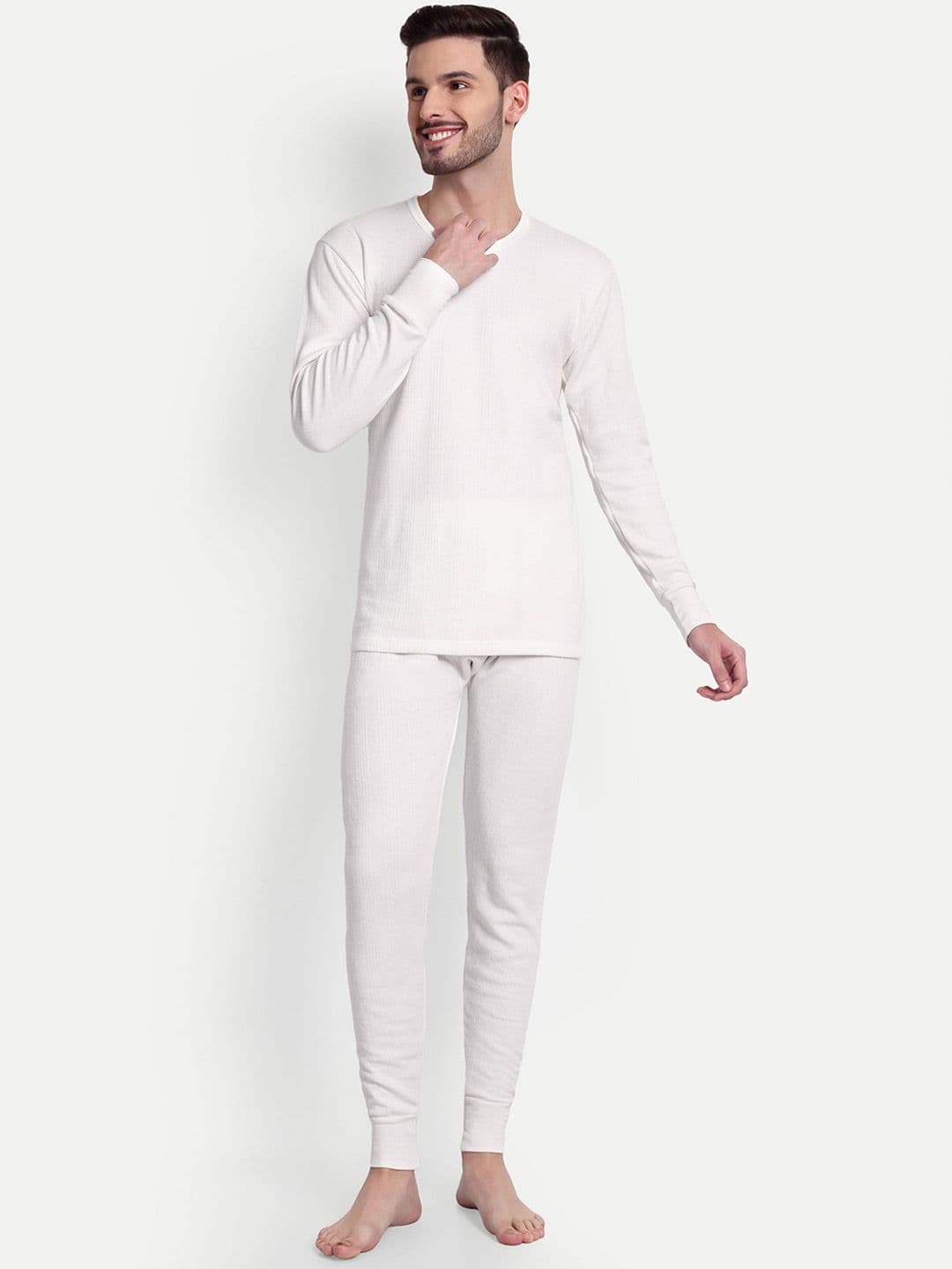 ZEFFIT Striped Cotton Round Neck Thermal Set - view 1