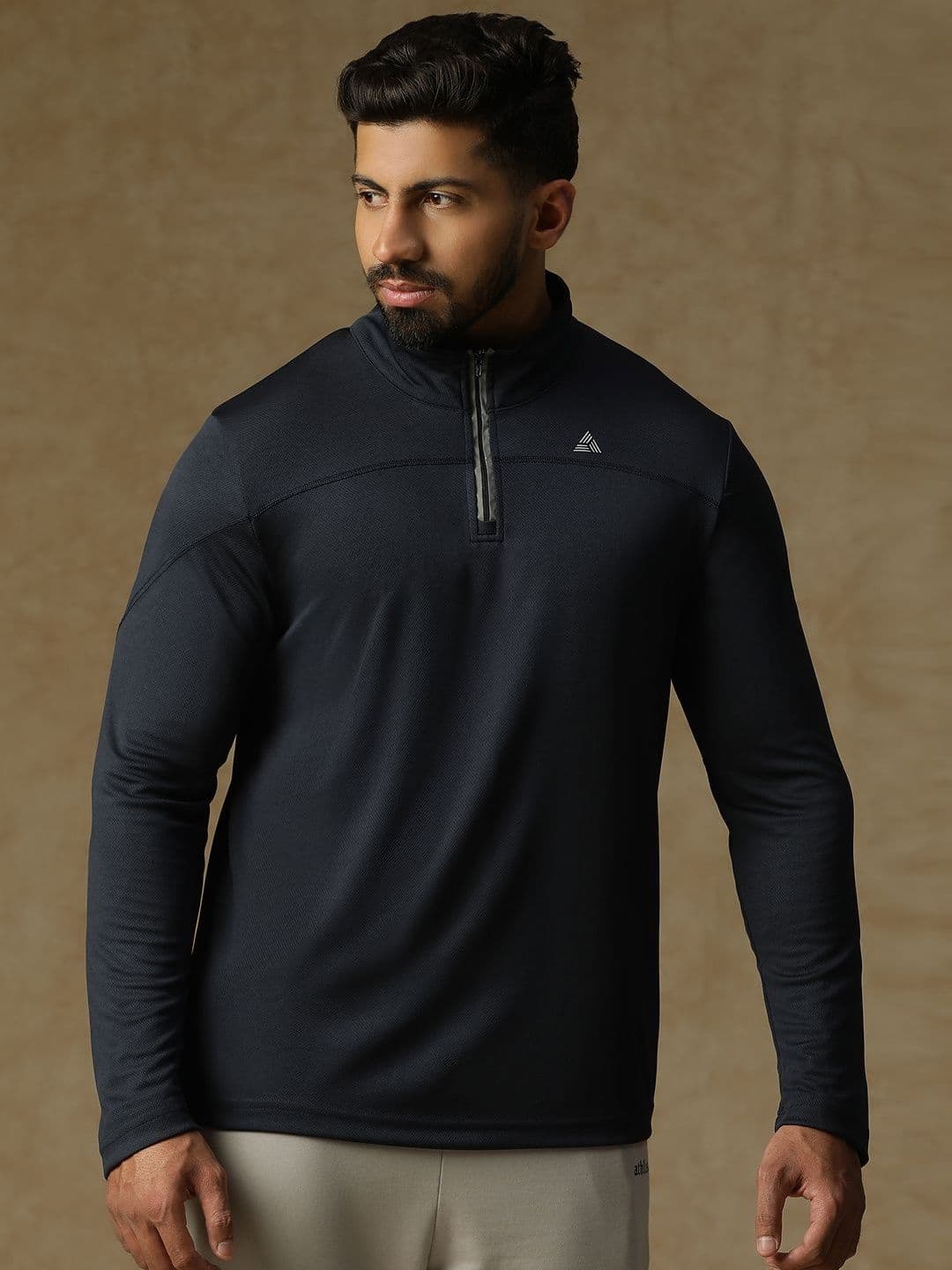 ATHLISIS Men Mandarin Collar Dri-FIT Pockets Slim Fit T-shirt - view 1
