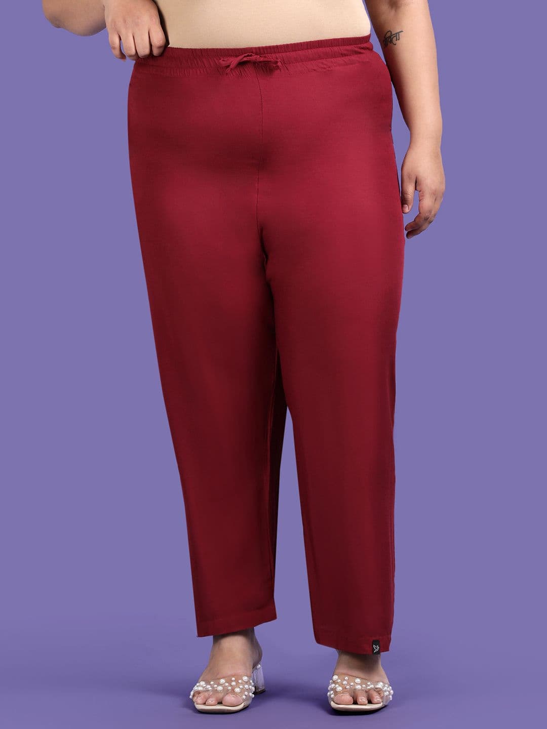 TWIN BIRDS Plus Size Women Solid Woven Relaxed Fit Palazzos - view 1