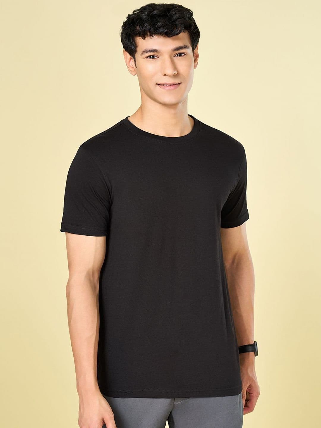 BYFORD by Pantaloons Men Raw Edge Slim Fit T-shirt - view 1
