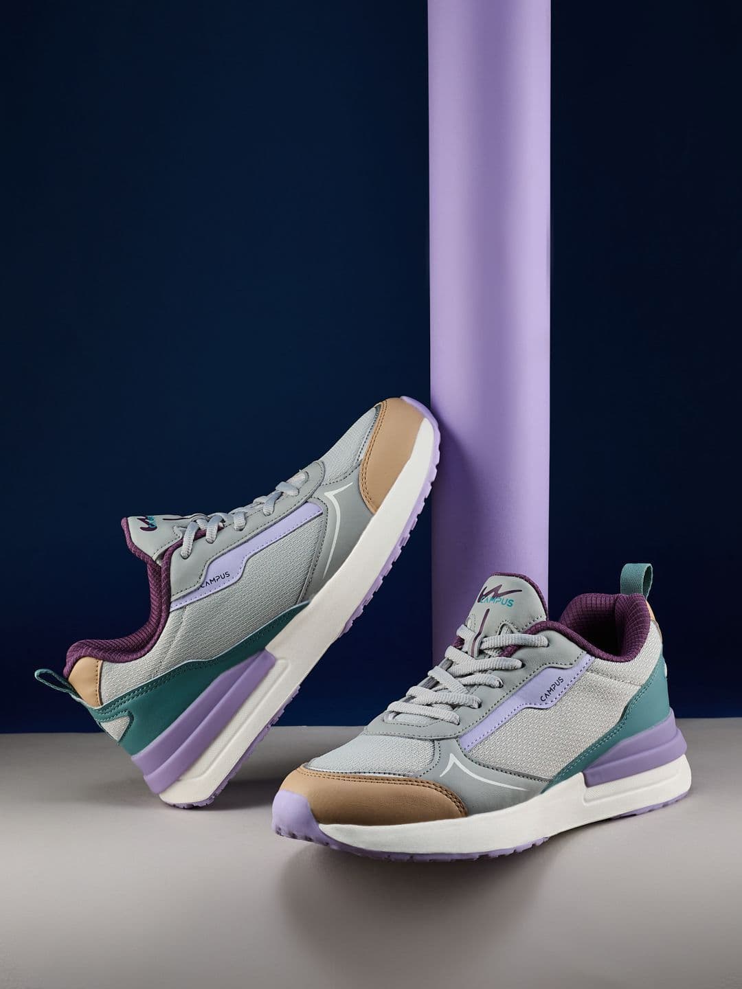 Campus Women RASSLE Colourblocked Lace-Up Sneakers - view 1