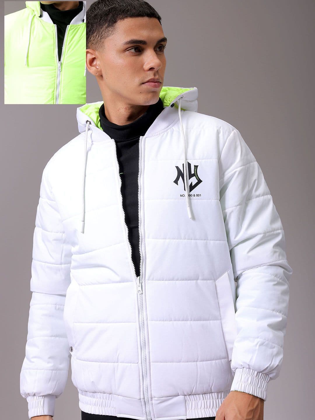 The Indian Garage Co Men Lightweight Puffer Jacket with Embroidered - view 1