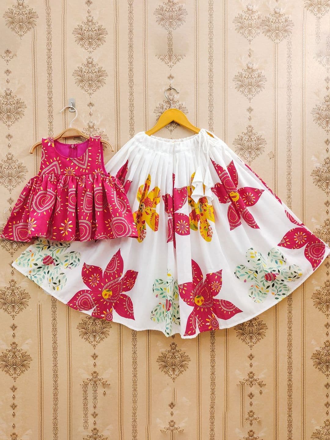 JOVK DESIGN Girls Printed Tie and Dye Ready to Wear Lehenga & - view 1