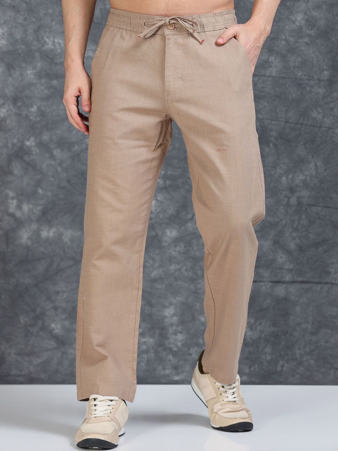 The Roadster Lifestyle Co Loose Fit Mid-Rise Linen Regular Trouser - view 1