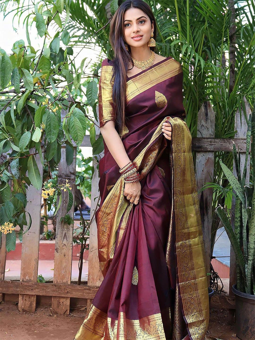 Anouk Woven Design Zari Kanjeevaram Saree - view 1