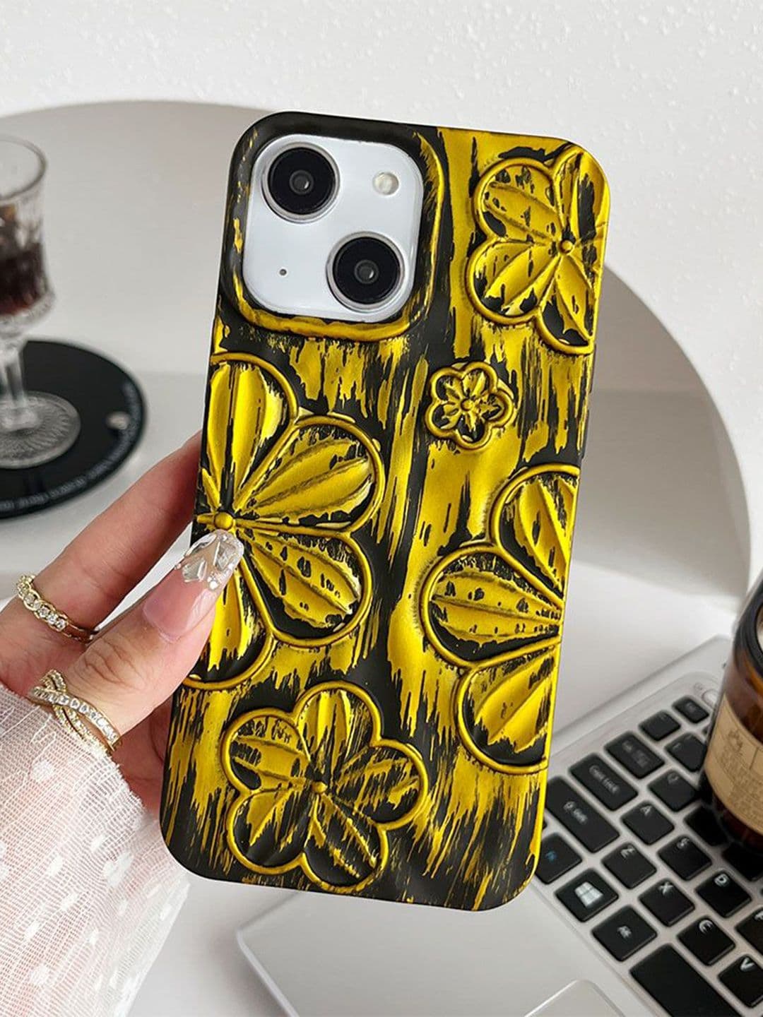 Luxury Kase Floral Printed iPhone 13 Back Case Mobile Accessories - view 1