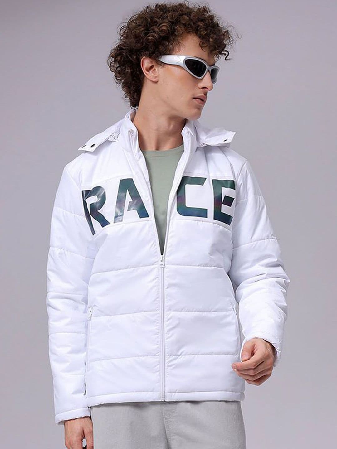 The Indian Garage Co Men Puffer Jacket with Patchwork - view 1