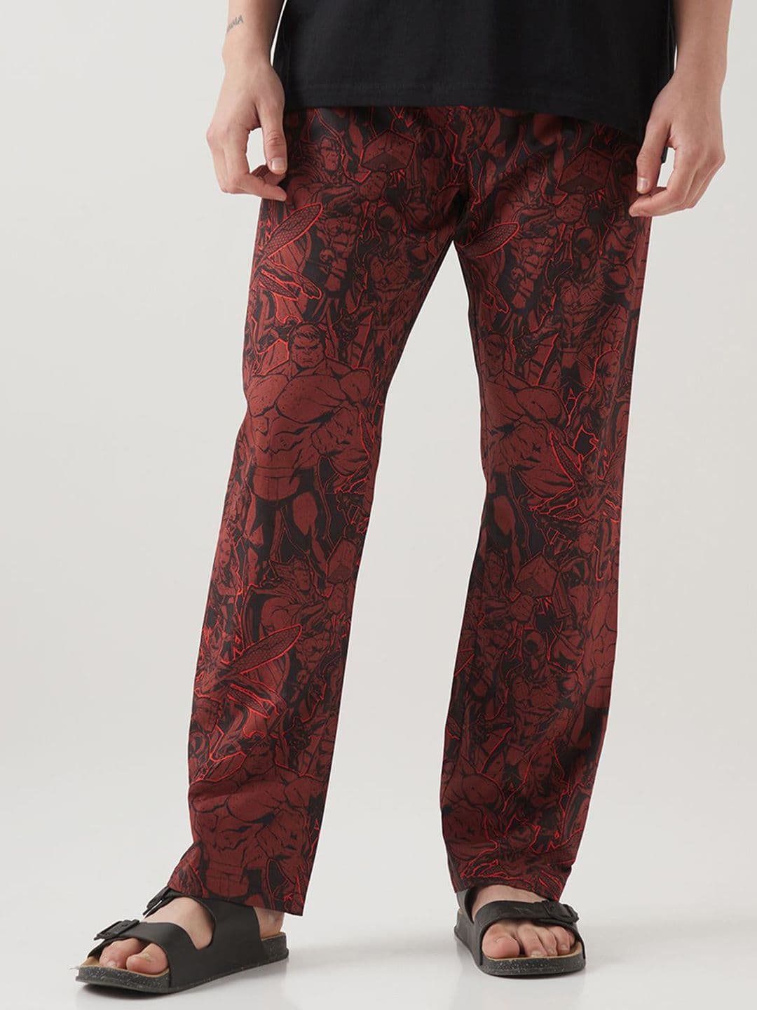 Bewakoof Men Official Marvel Merchandise Avengers Printed Lounge Pants - view 1