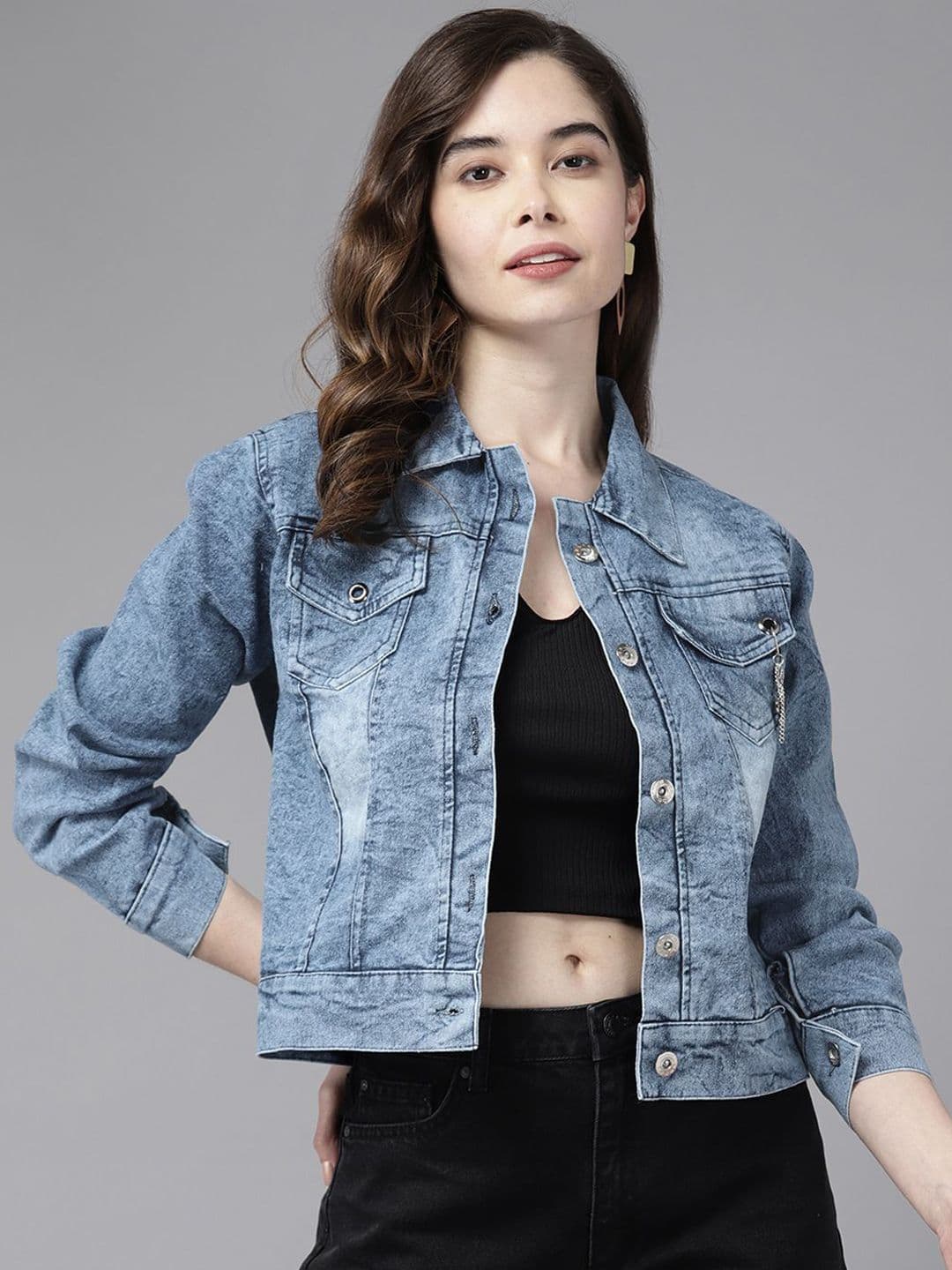 The Roadster Lifestyle Co Cotton Spread Collar Denim Jacket - view 1