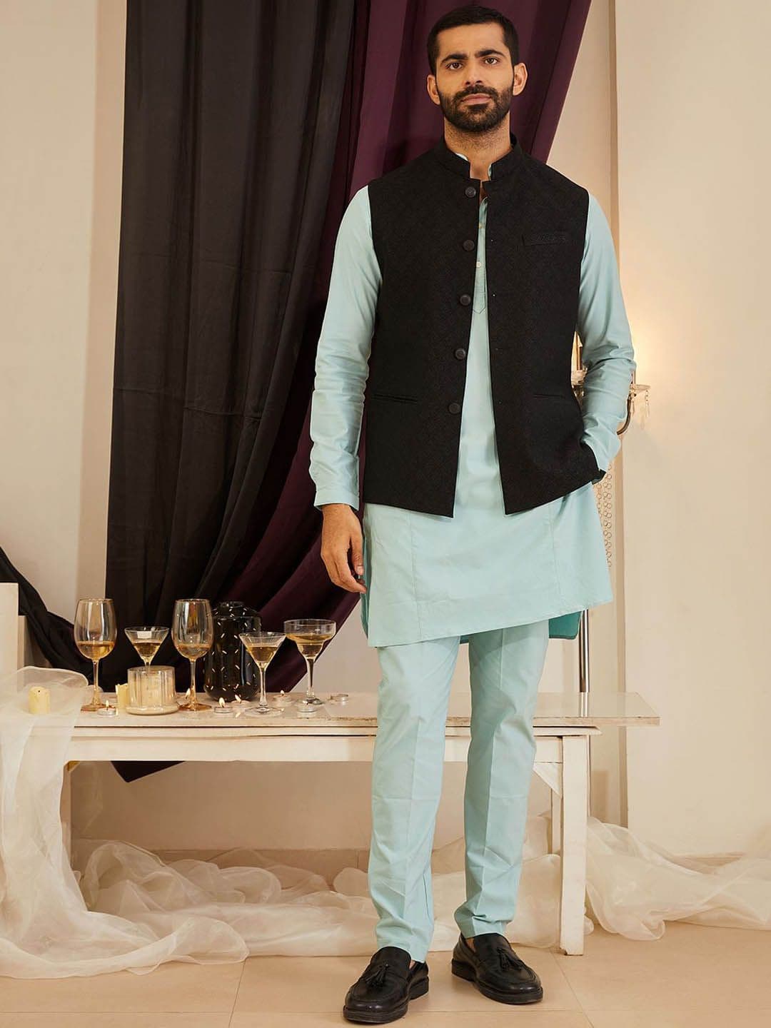 MR BUTTON Embroidered Nehru Jacket - view 1
