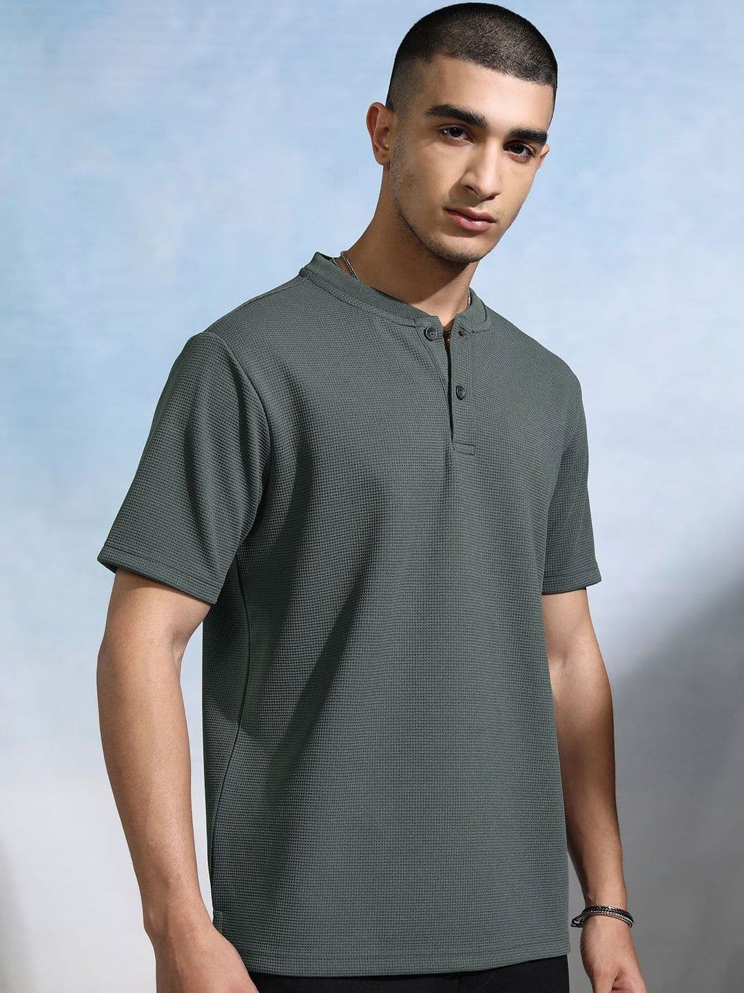 HIGHLANDER Men Henley Neck Relaxed Fit T-shirt - view 1