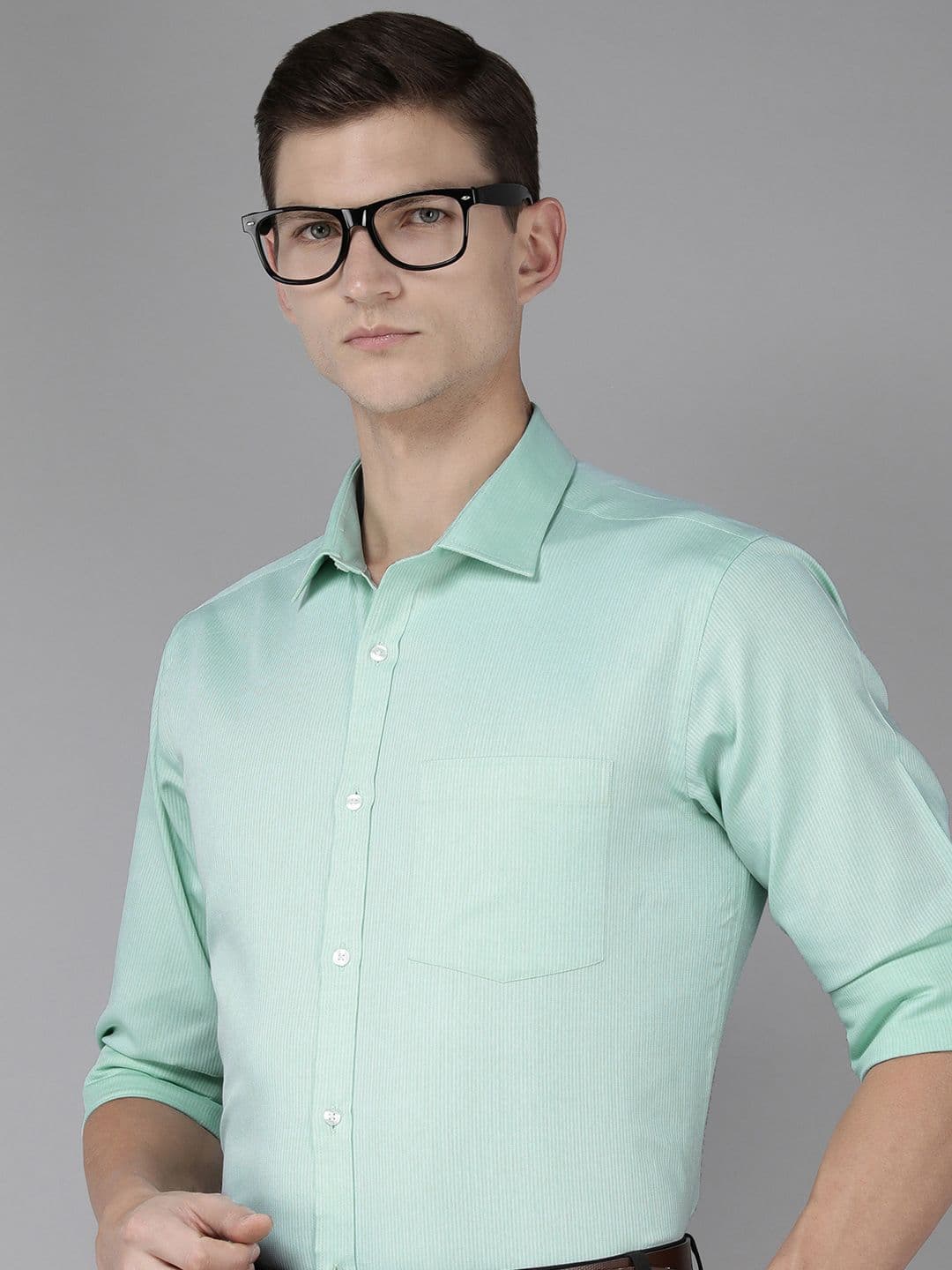 Park Avenue Men Slim Fit Micro Ditsy Vertical Stripes Opaque Pure Cotton Formal Shirt - view 1