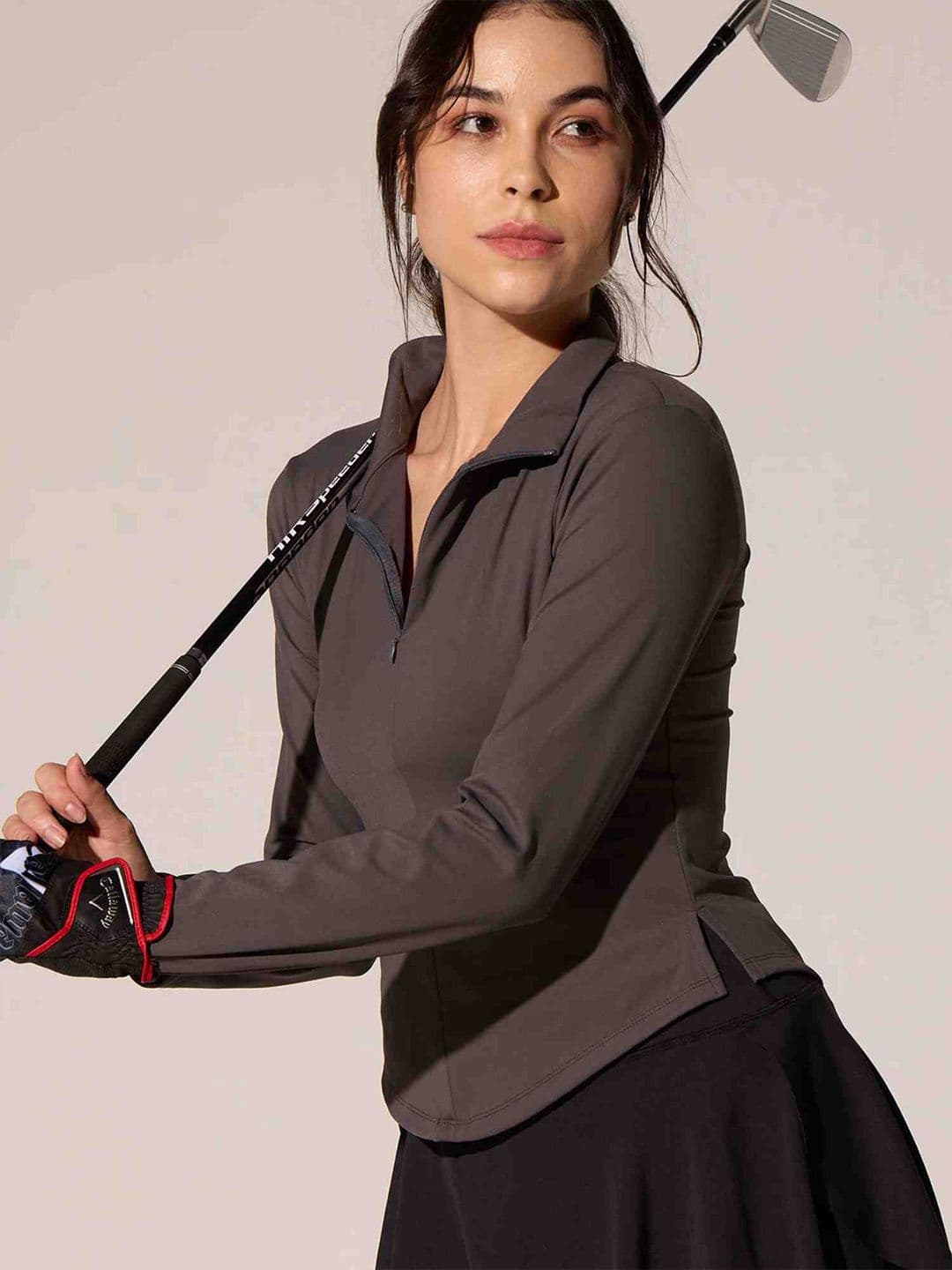 CAVA Charcoal Zip-It-Up Top - view 1