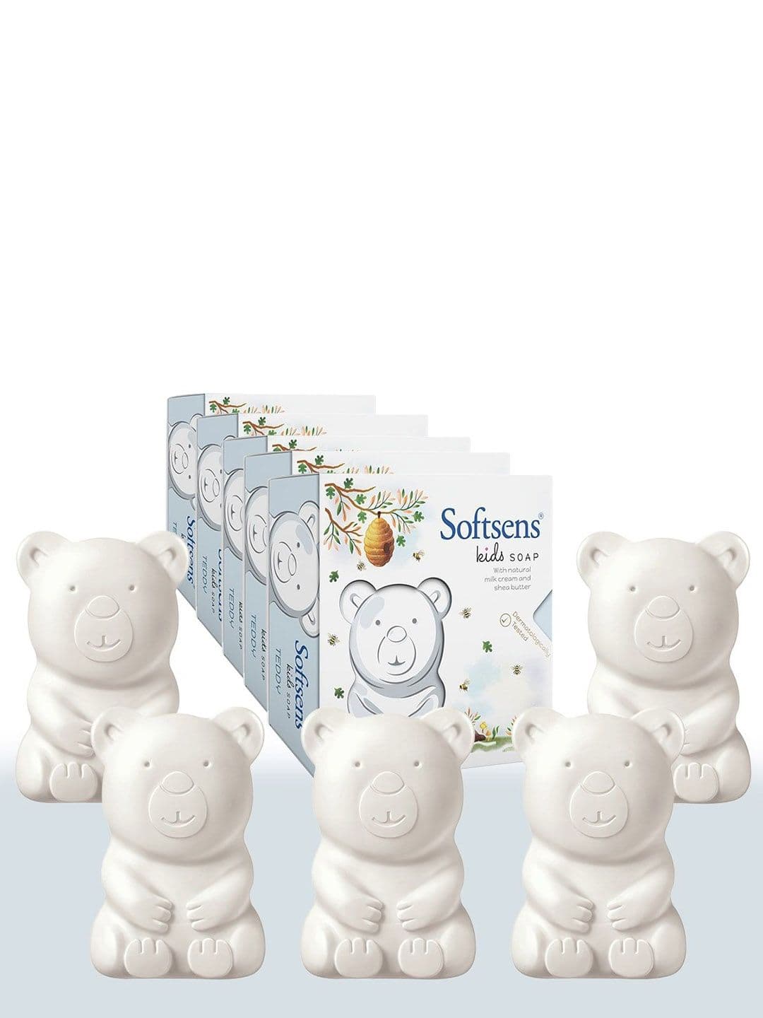 Softsens Kids Set Of 5 Teddy Bear Soap With Shea Butter & Milk Cream - 75 g Each - view 1