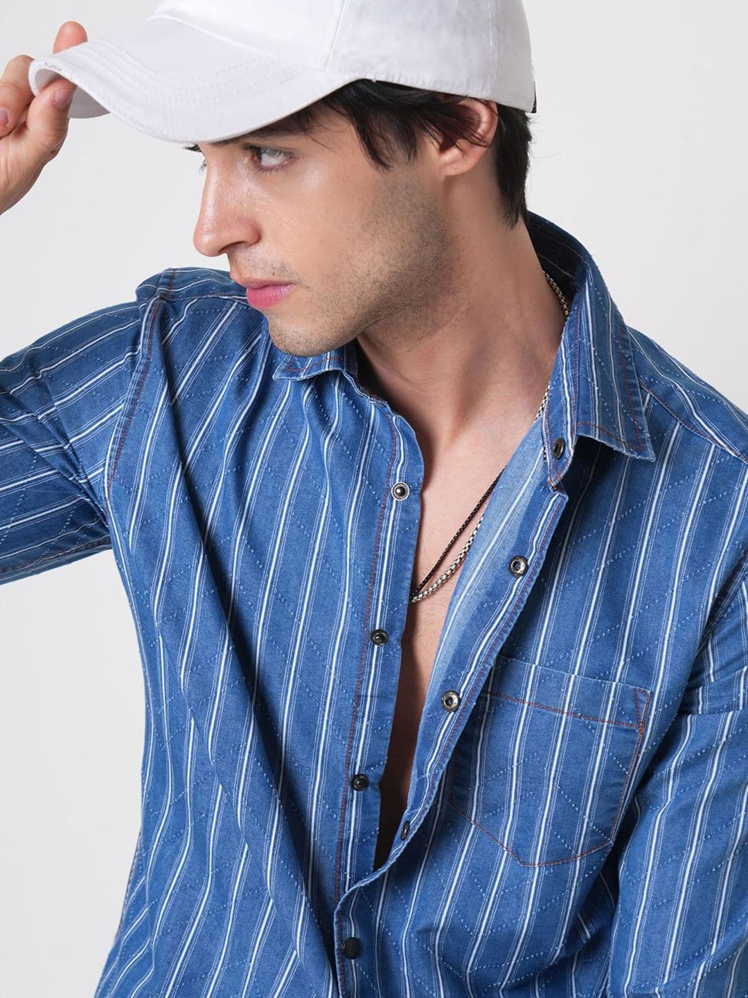 VASTRADO Men Classic Slim Fit Pinstripes Opaque Striped Casual Shirt - view 1