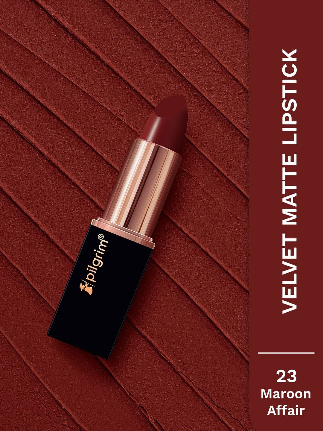 Pilgrim Matte Bullet Intense Colour Transferproof Lipstick- 4.2 g Maroon Affair 23 - view 1